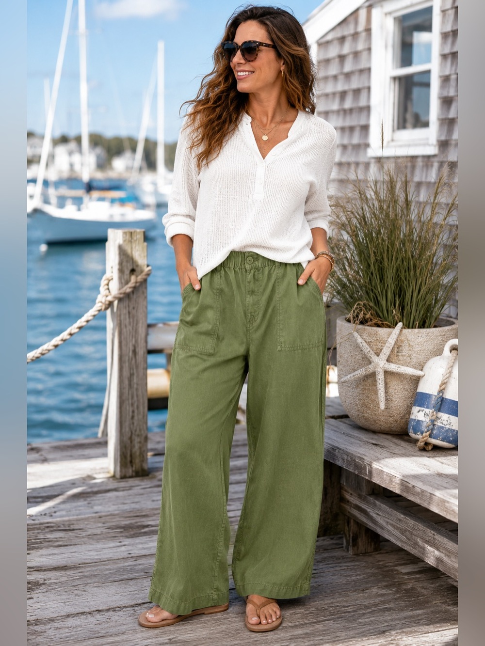 Sanctuary XL Olive Green 100% Lyocell Utility Pants